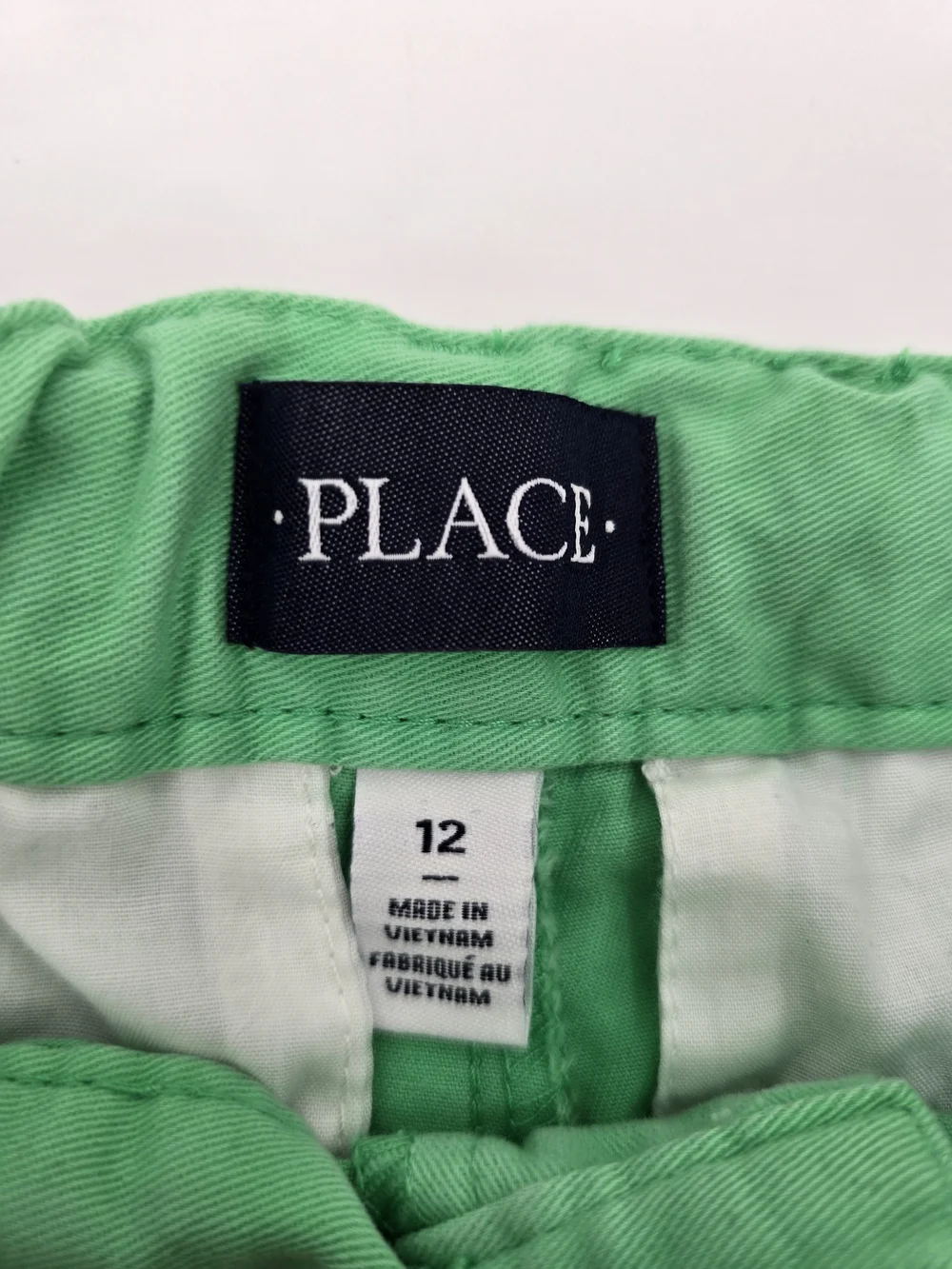 The Children's Place Mint Green Chino Shorts with Stripe Belt Size 12